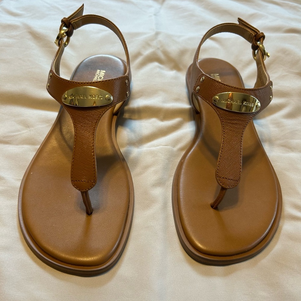 Michael Kors Tan Leather Sandals Like New